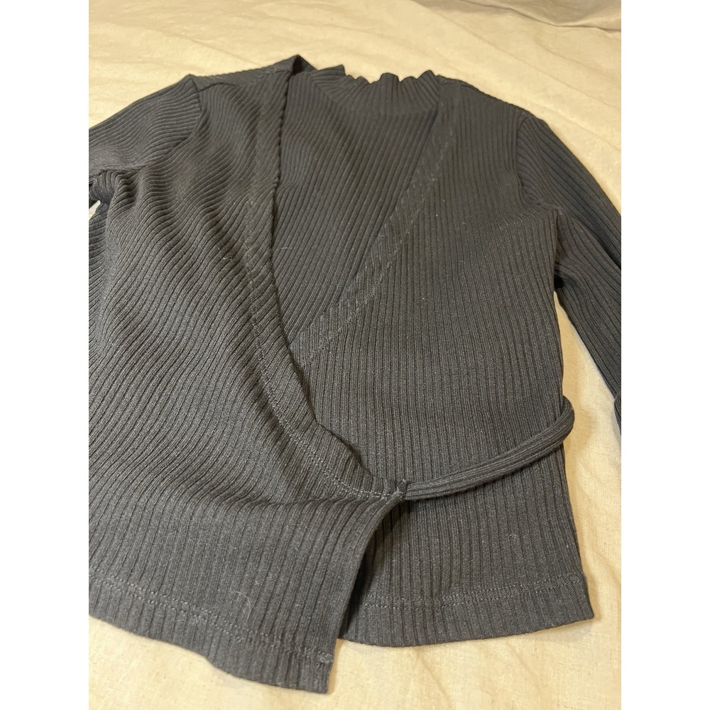 Levi's Women's Vetiver Ribbed 2 Piece Set Crop Mockneck Tank & Wrap Top Black S - Picture 5 of 9